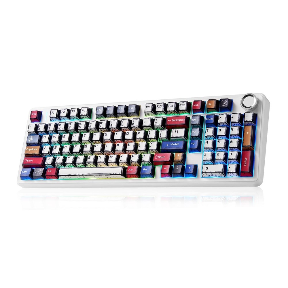 AULA F99 Pro Wireless Mechanical Gaming Keyboard RGB Backlit Hot Swappable White